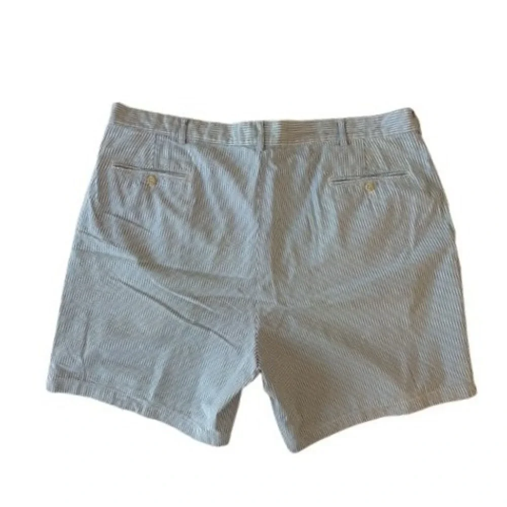 Polo Ralph Lauren Mens Seersucker Pleated Tyler Shorts 40 Blue Striped Preppy